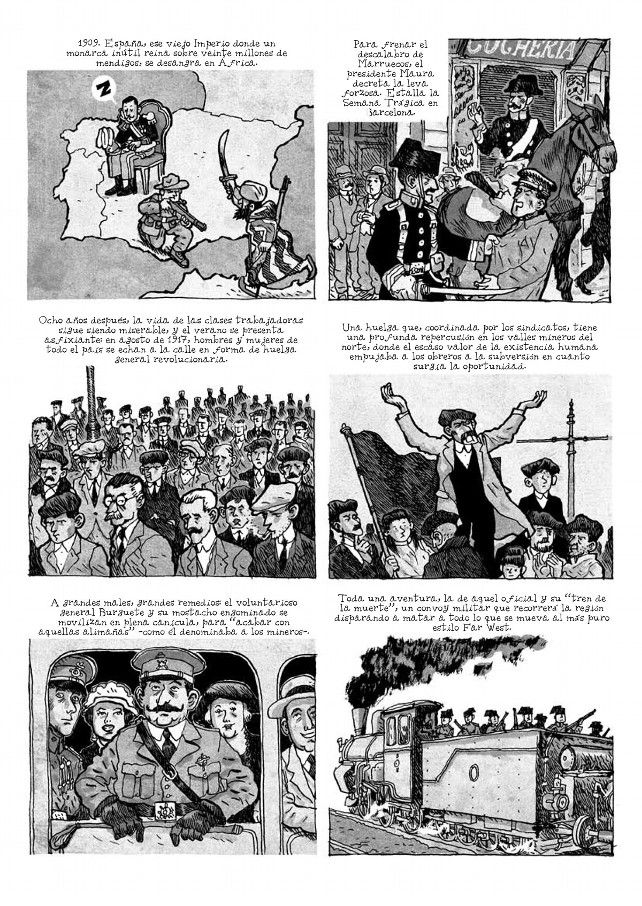Una de las páginas interiores del cómic de Alfonso Zapico sobre la Revolución del 34.