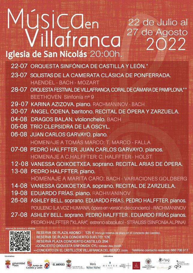 Conciertos del festival ‘Música en Villafranca’.